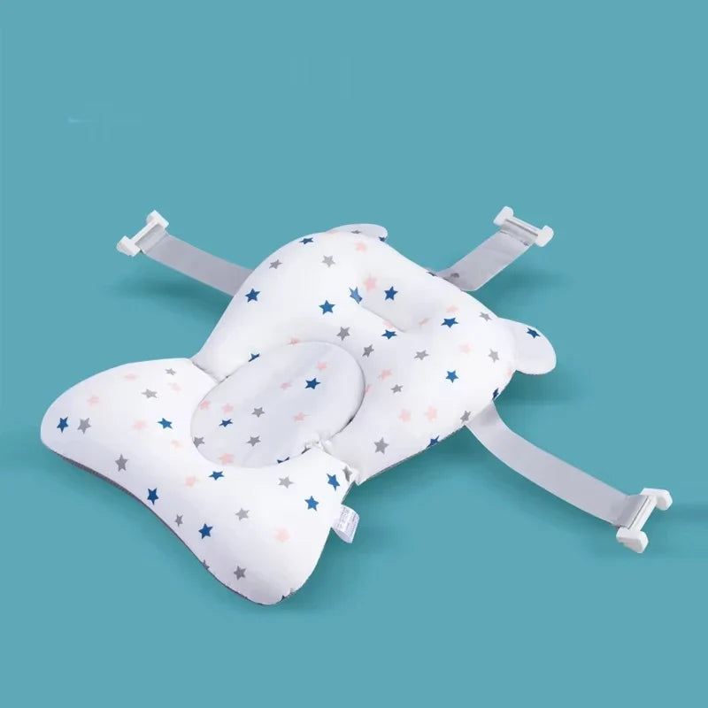 Baby Bathtub Support Pad & Shower Cushion - Floating Newborn Bath Seat with Adjustable Straps