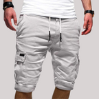 Casaro | Cargo Shorts for Men - Stretchable Drawstring Waist Regular Casual Summer Fit-Men's Shorts-Gray-M-Camoufit