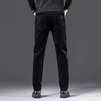 Luca Men's Corduroy Trousers – Slim Fit 5-Pocket Stretch Pants-Men's Corduroy Trousers-CAMOUFIT-Dark Gray-28-Camoufit