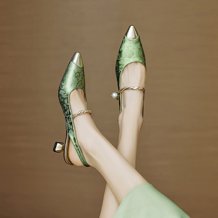 Savana | Women’s Kitten Heels – Chic Pointed-Toe Slingback & Refined All-Day Elegance-Kitten Heels-Green-4-