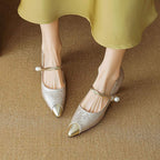 Savana | Women’s Kitten Heels – Chic Pointed-Toe Slingback & Refined All-Day Elegance-Kitten Heels-Green-4-