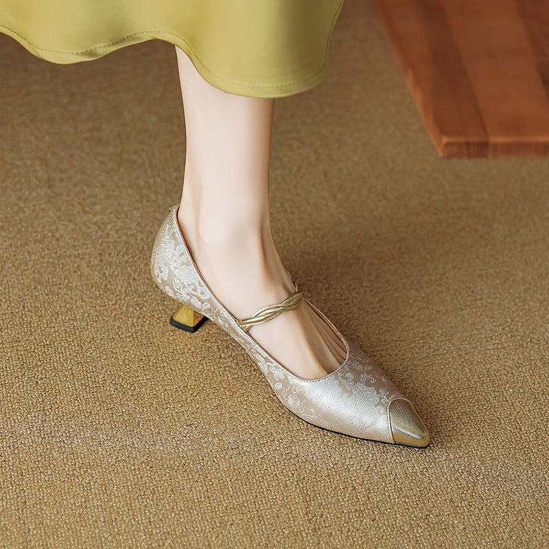 Savana | Women’s Kitten Heels – Chic Pointed-Toe Slingback & Refined All-Day Elegance-Kitten Heels-Green-4-