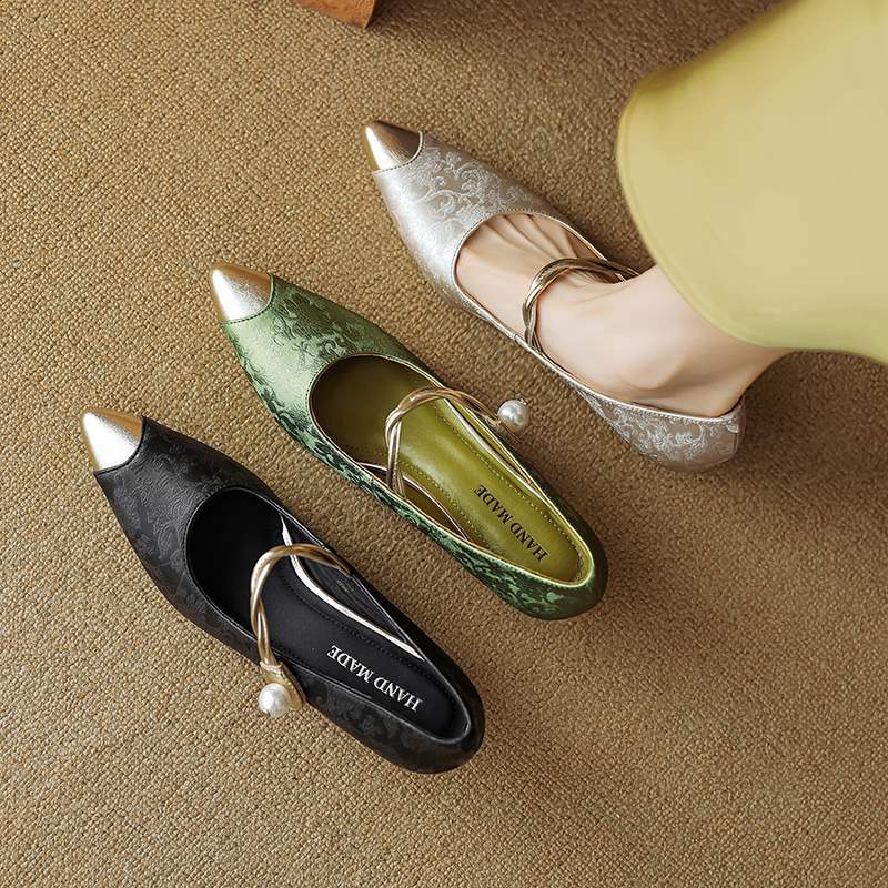 Savana | Women’s Kitten Heels – Chic Pointed-Toe Slingback & Refined All-Day Elegance-Kitten Heels-Green-4-