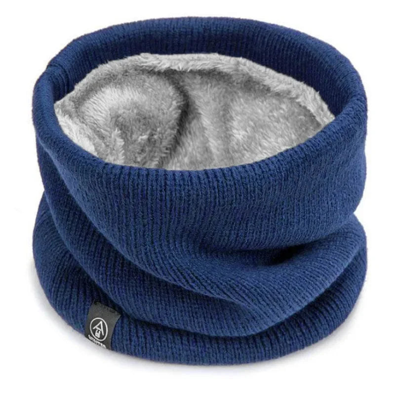 Gestrickter Nackenwärmer Sportschal für Damen & Herren – Dicker Thermo-Winter-Schlauchschal & Gesichtsschutz für Laufen, Skifahren, Wandern & Kälte – Schwarz