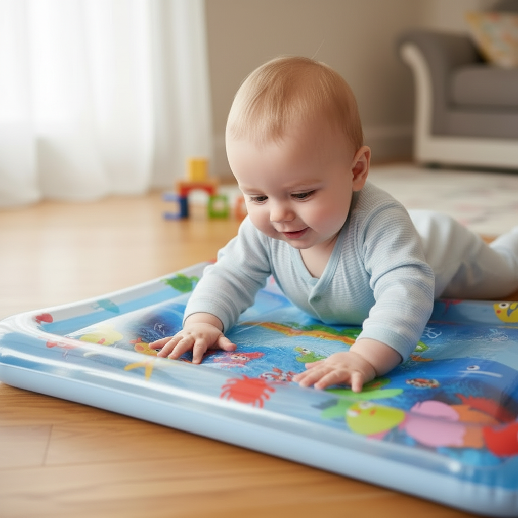 Baby Inflatable Tummy Time Water Mat - Sensory Play Pad & Development Activity Toy for Infants