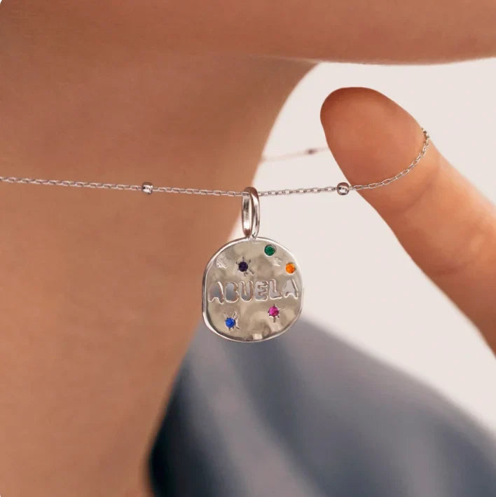 Bersh | Mother's Day MAMA Necklace Gift - Irregular Circular Guardian Pendant in Waterproof Stainless Steel, Dainty Mom Jewelry Gift for Women