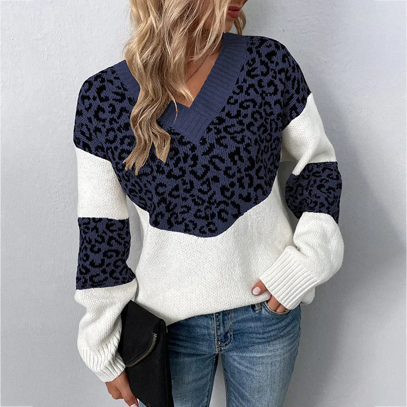 Solis | Women's Contrast Colorblock Sweater - Long Sleeve Knit Pullover with Panels