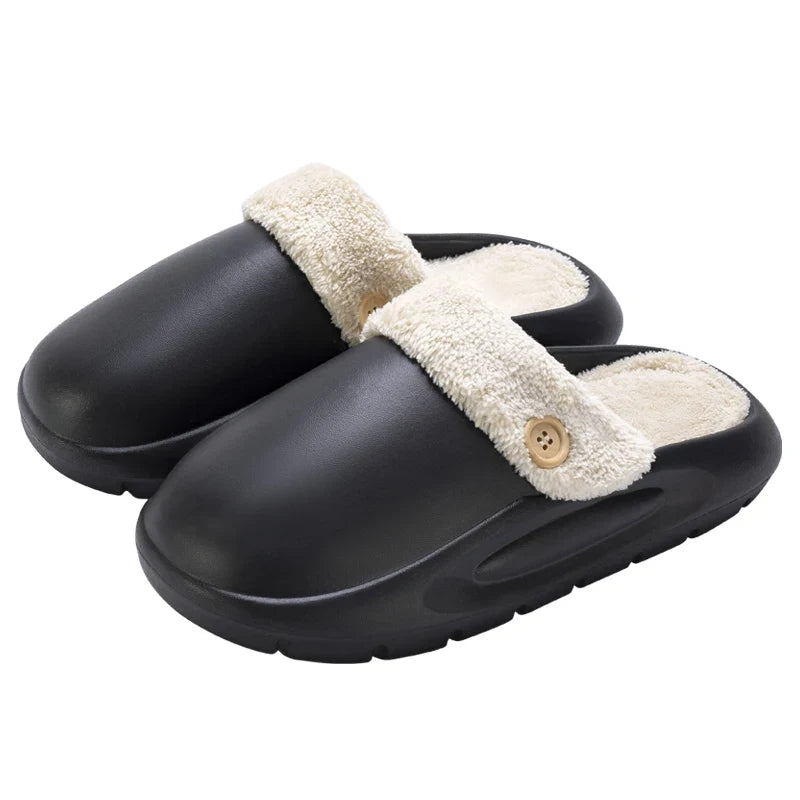 Zahara | Waterproof Winter Plush Slippers for Women & Men - Warm Thermal House Shoes with Detachable Fleece Lining & Anti-Slip Rubber Sole
