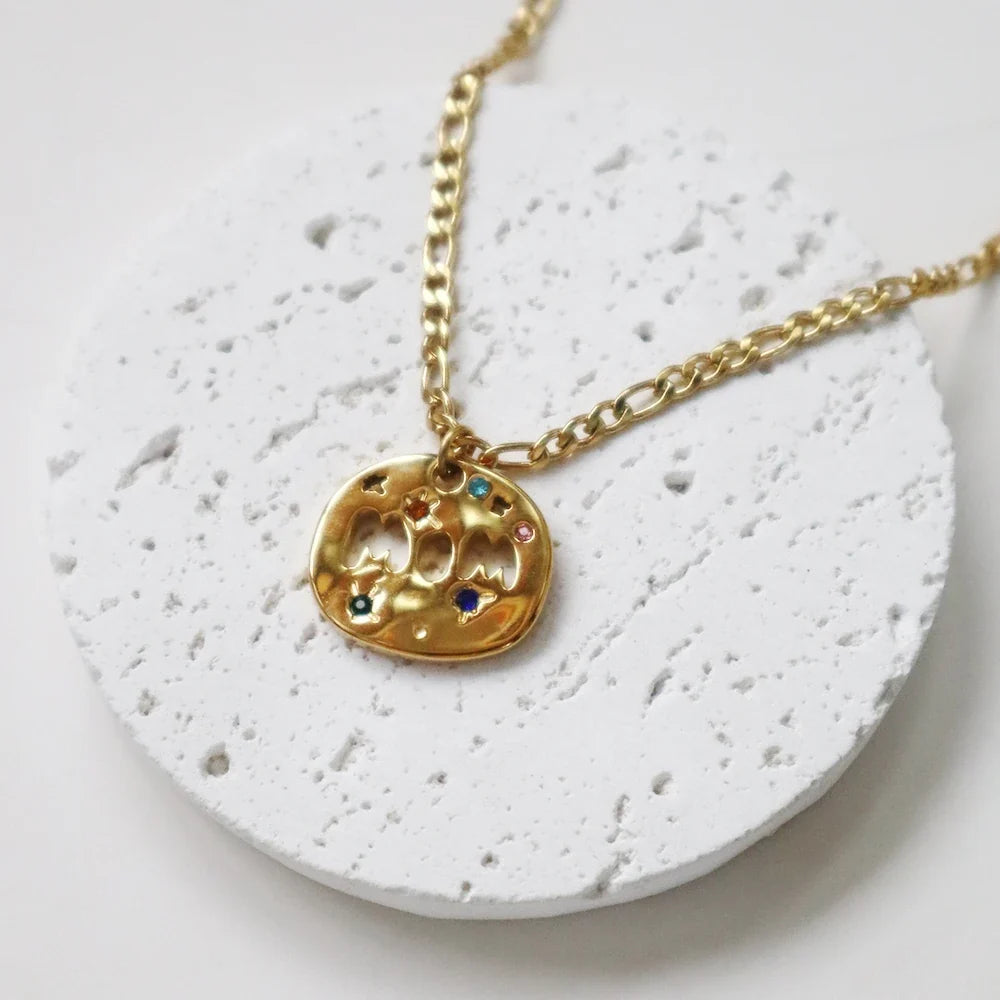 Bersh | Mother's Day MAMA Necklace Gift - Irregular Circular Guardian Pendant in Waterproof Stainless Steel, Dainty Mom Jewelry Gift for Women