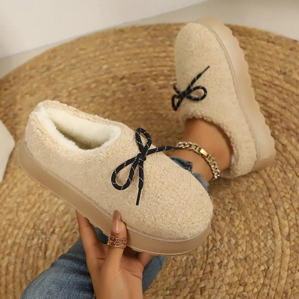 Zahara | Women's Warm Plush Cotton Ankle Boots - Soft Sole Fleece Snow Shoes & Outdoor Slippers