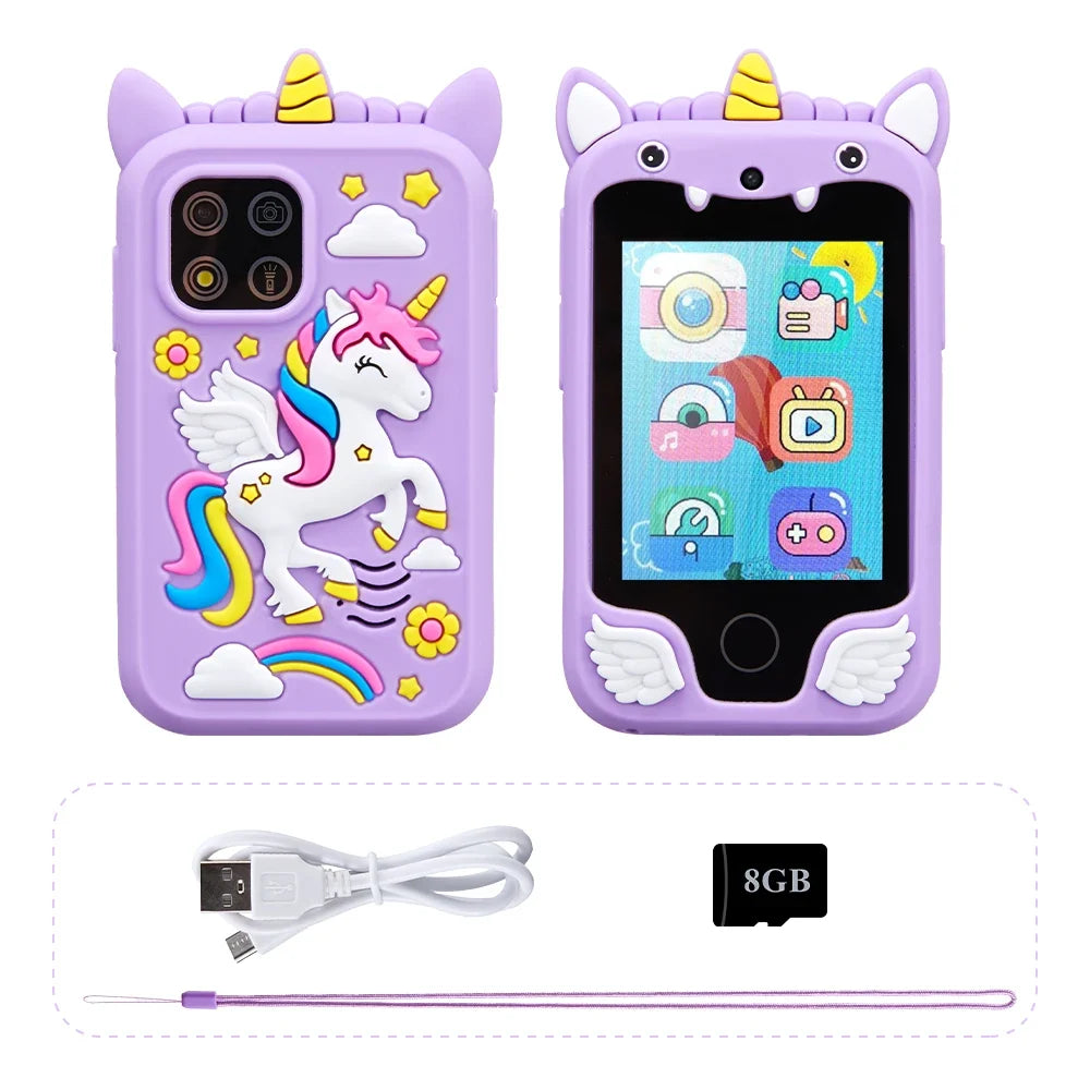 Kids Smartphone Toy with Dual Camera - Touchscreen Unicorn MP3 Music Player for Ages 3-8