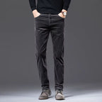 Luca Men's Corduroy Trousers – Slim Fit 5-Pocket Stretch Pants-Men's Corduroy Trousers-CAMOUFIT-Dark Gray-28-Camoufit