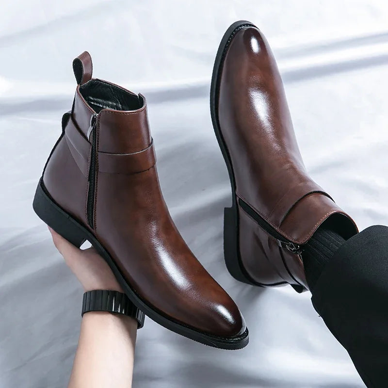Men's Chelsea Boots – Side Zip Comfort Smart Casual Fit – Camoufit