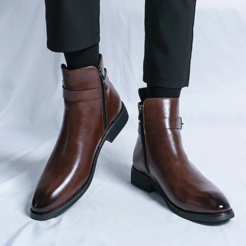 Men's Chelsea Boots – Side Zip Comfort Smart Casual Fit – Camoufit