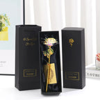 Vergoldete Ewige Rose mit Geschenkbox & Grußkarte – Künstliche Ewige Rose als Deko-Geschenk zum Valentinstag, Muttertag & Jahrestag