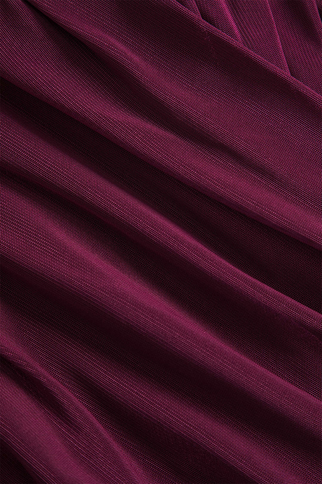 Solenne | Women's Sheer Mesh Top with Long Sleeves Ruched Detail Fitted Romantic Going Out Top-Women's Long Sleeve Tops-Wine Red-S-