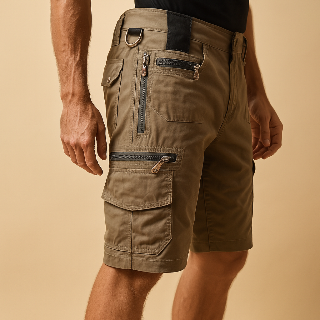 Brandon Men's Cargo Shorts with Pockets-Cargo Shorts-CAMOUFIT-Light Brown-S-Camoufit