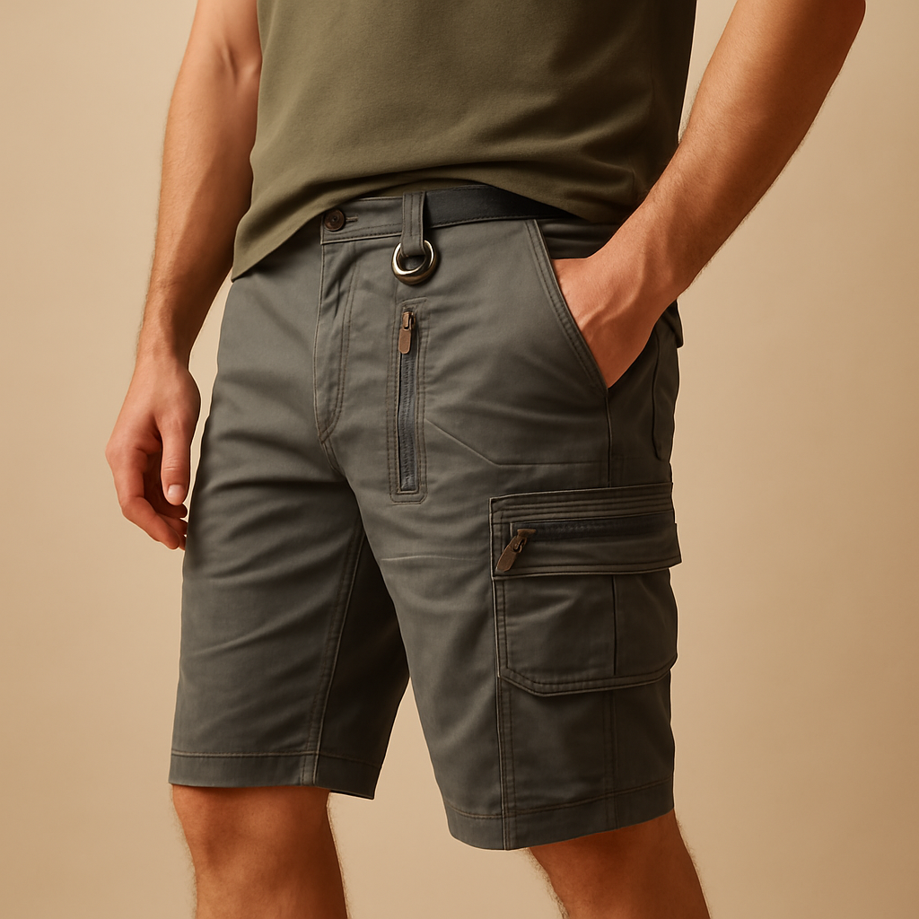 Brandon Men's Cargo Shorts with Pockets-Cargo Shorts-CAMOUFIT-Gray-S-Camoufit