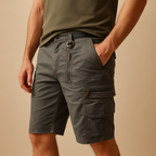 Brandon Men's Cargo Shorts with Pockets-Cargo Shorts-CAMOUFIT-Gray-S-Camoufit