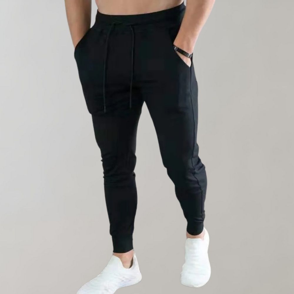 Men's Slim Fit Joggers – Breathable Stretch Active Fit-men's sweatpants-Black-M-