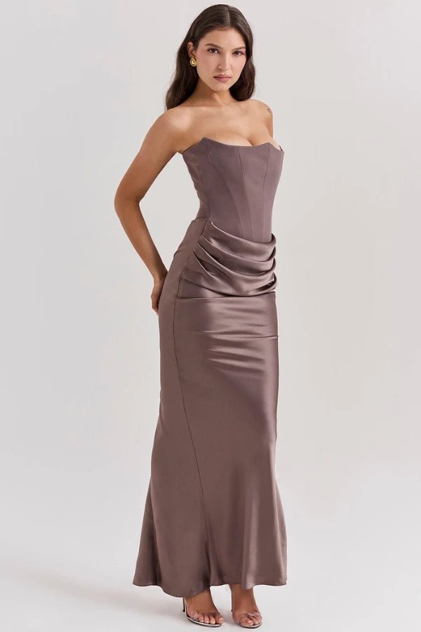 Sloane Corset Maxi Dress Strapless Elegant Evening Gown Camoufit Sloane Corset Maxi Dress Strapless Elegant Evening Gown Camoufit