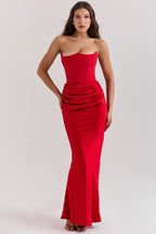 Sloane Corset Maxi Dress – Strapless Elegant Evening Gown-Wedding Guest Dresses-Ruby-XS-Camoufit