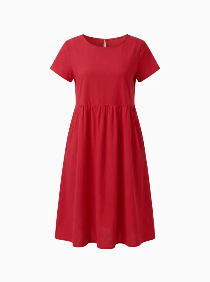 Sol Women's Modern Dress – Elegant Timeless Fit-Summer Dress-Orange-red-XS-Camoufit