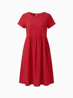 Sol Women's Modern Dress – Elegant Timeless Fit-Summer Dress-Orange-red-XS-Camoufit