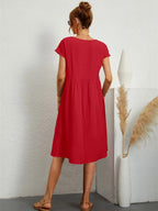 Sol Women's Modern Dress – Elegant Timeless Fit-Summer Dress-Orange-red-XS-Camoufit