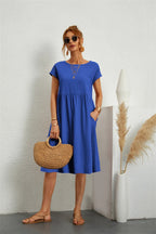 Sol Women's Modern Dress – Elegant Timeless Fit-Summer Dress-Blue-XS-Camoufit