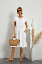 Sol Women's Modern Dress – Elegant Timeless Fit-Summer Dress-White-XS-Camoufit