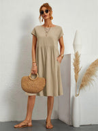 Sol Women's Modern Dress – Elegant Timeless Fit-Summer Dress-Khaki-XS-Camoufit
