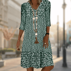 Solara Modern Comfortable Women’s Dress – Elegant Everyday Fit-Floral Printed Dress-Rreen-S-Camoufit