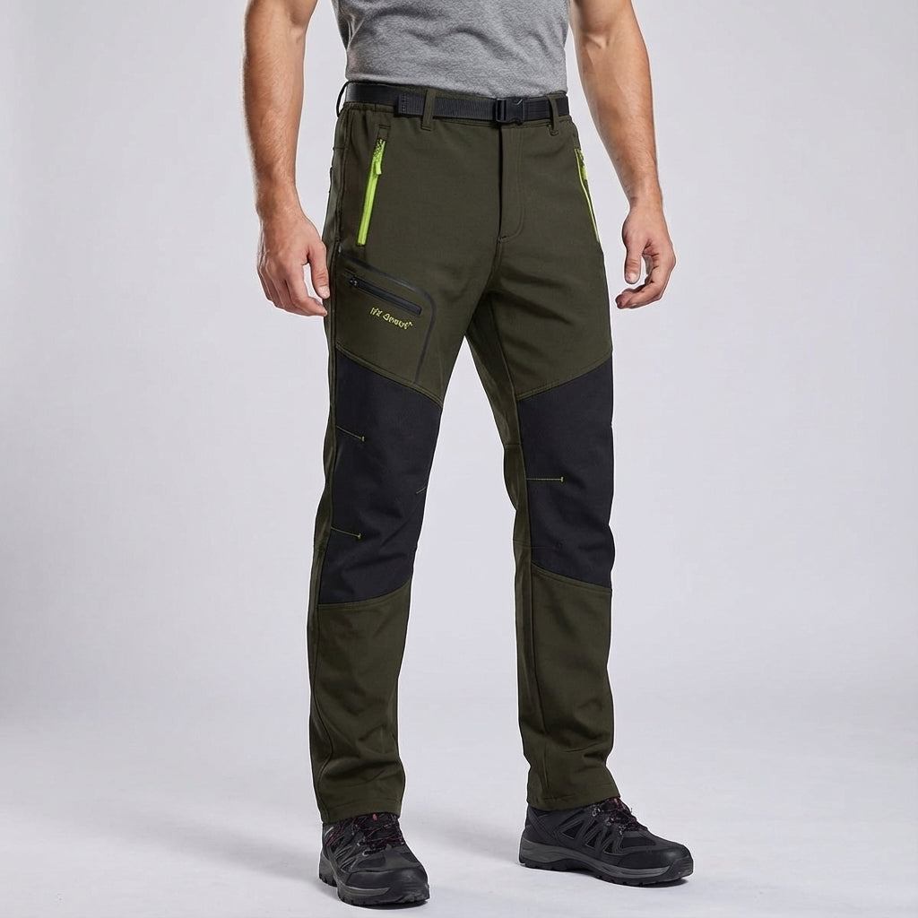 Orlando Men's Stretch Winter Outdoor Trousers – Waterproof Warm Fit-Tactical Cargo Pants-Green-S-Camoufit