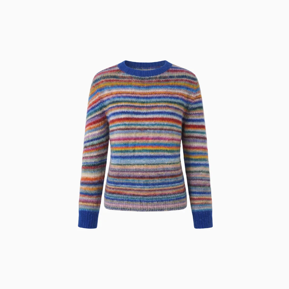 Solenne | Women's Nordic Knit Sweater – Soft Relaxed Winter Fit-Nordic Sweater-Rainbow Stripes-S-