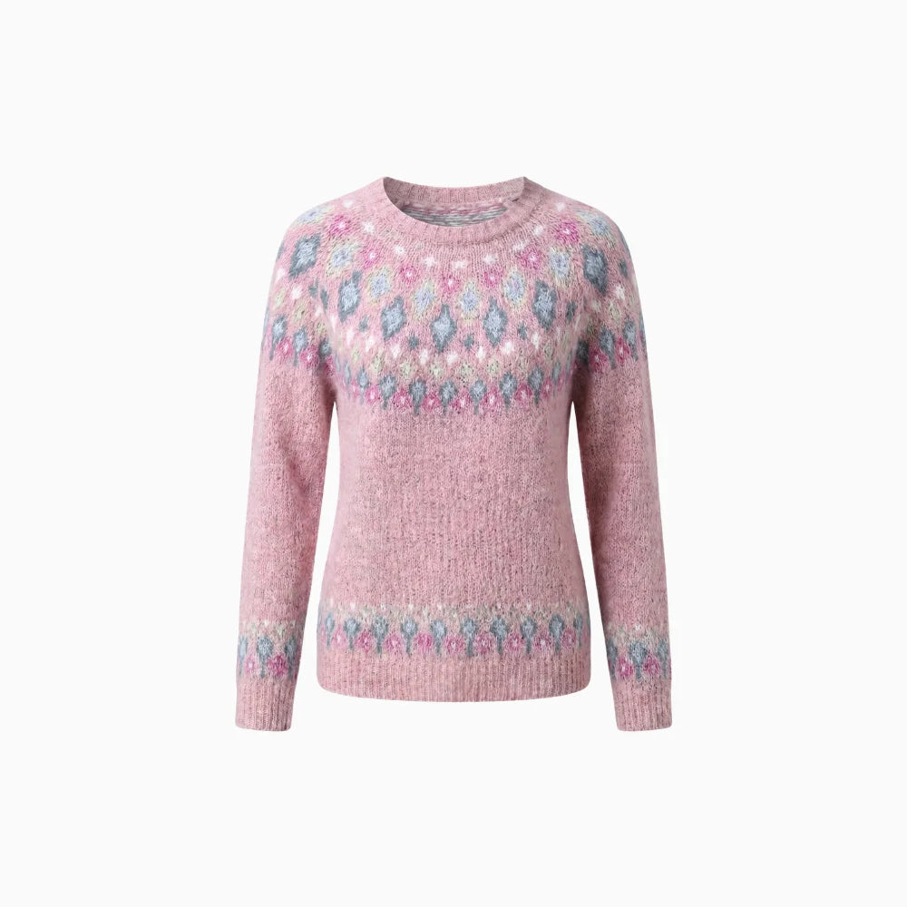 Novara | Women's Soft Knit Sweater – Nordic Wool Blend Relaxed Fit-Nordic Sweater-Pink-S-