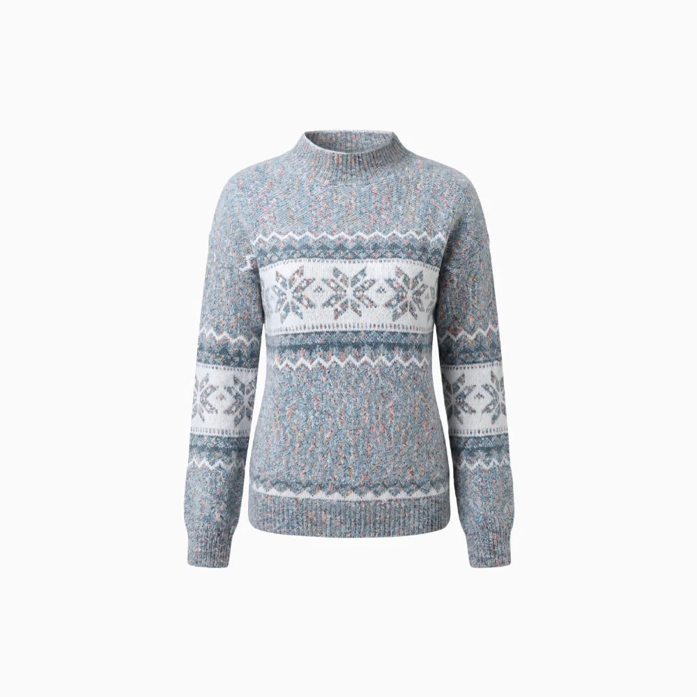Elysora | Women's Icelandic Knit Sweater – Cozy Nordic Relaxed Fit-Nordic Sweater-Blue-S-