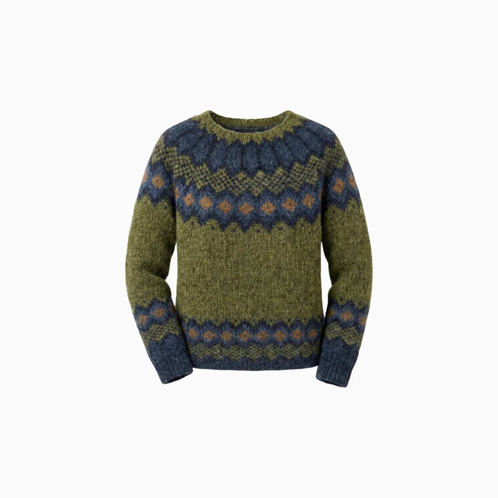 Virelisse | Women's Nordic Knit Sweater – Soft Relaxed Winter Fit-Nordic Sweater-Green-S-