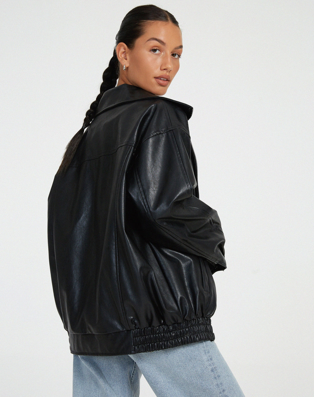 Elysia | Loose Faux Leather Jacket for Women – Relaxed Oversized Fit-Women's Jacket-Brown-XS-Camoufit