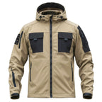 Varon | 5 in 1 Tactical Jacket for Men - Softshell Waterproof All Terrain Slim Regular Fit-Tactical Jackets-Black-S-Camoufit