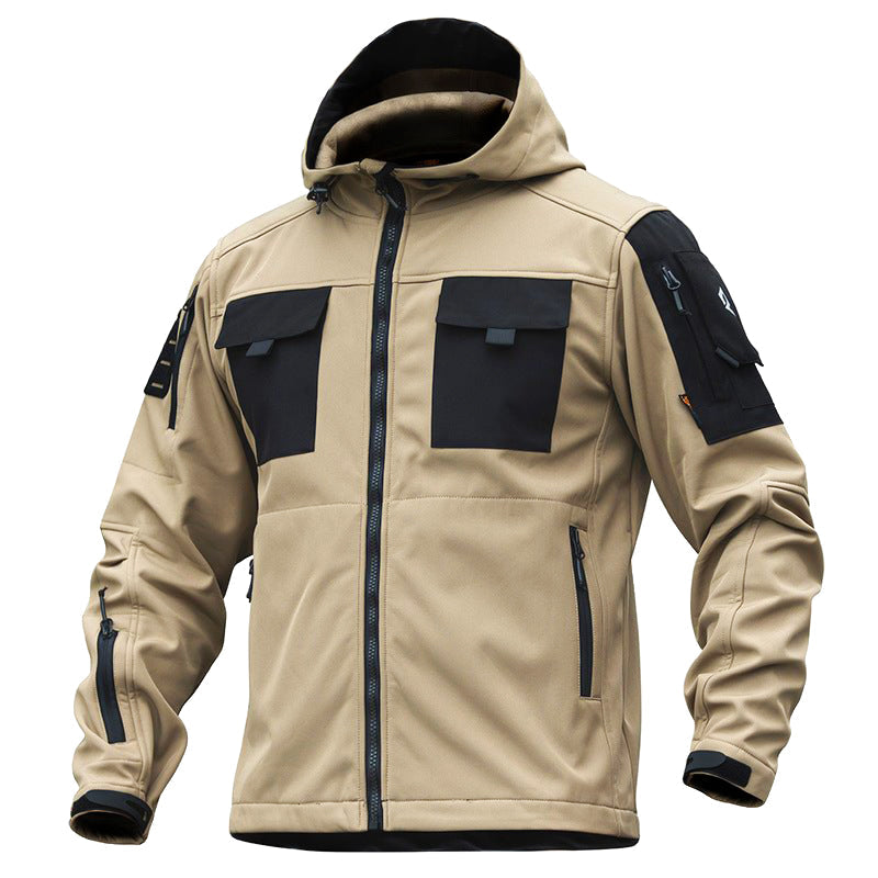 Varon | 5 in 1 Tactical Jacket for Men - Softshell Waterproof All Terrain Slim Regular Fit-Tactical Jackets-Black-S-Camoufit