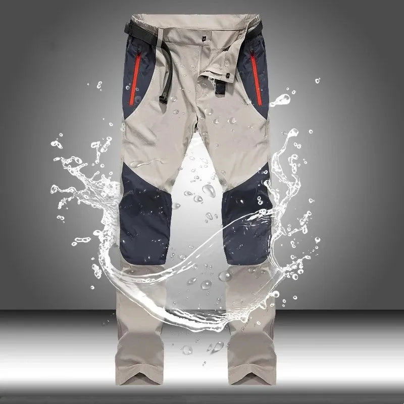 Mens Tactical Waterproof Quick Dry Cargo Pants Outdoor Hiking Trousers-Tactical Cargo Pants-CAMOUFIT-Ligt Gray-M-Camoufit