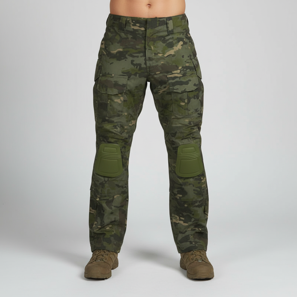 Luis Tactical Cargo Trousers – Multi-Pocket Outdoor Utility Fit-Tactical Cargo Pants-Dark Green Camouflage Pattern-S-Camoufit