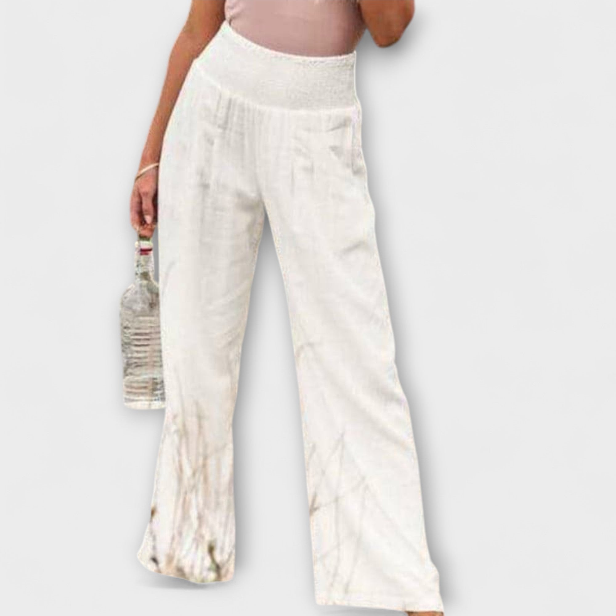 Solenne | Wide Leg Pants for Women - Casual Mid Rise Loose Relaxed Versatile Fit-Women's Pants-Purple-S-Camoufit