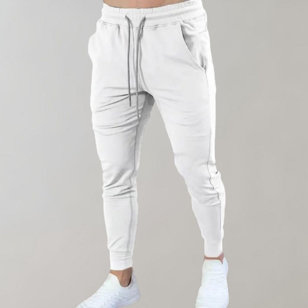 Men's Slim Fit Jogging Pants – Breathable Stretch Comfort Fit-men's sweatpants-White-M-