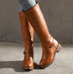 Women's Trendy Boots with Cushioned Sole Non-Slip Grip Removable Footbed for Everyday Wear-Women's High Boots-Brown-5-