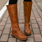 Women's Trendy Boots with Cushioned Sole Non-Slip Grip Removable Footbed for Everyday Wear-Women's High Boots-Brown-5-