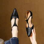 Triana | Women’s Genuine Leather Heels – Chic Artisan Stiletto & Refined Slimming Silhouette-Pointed Heels-Black-4-