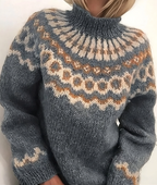 Sigrid | Turtleneck Norwegian Sweater Women Warm Knit-Women's Knitted Sweater-Blue-S-Camoufit