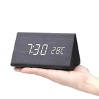 LED Wooden Clock with Voice Control for Stylish Time Display